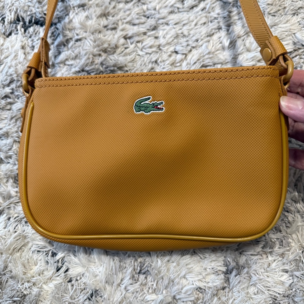 Lacoste Mustard Yellow Crossbody Bag with Crocodile Logo